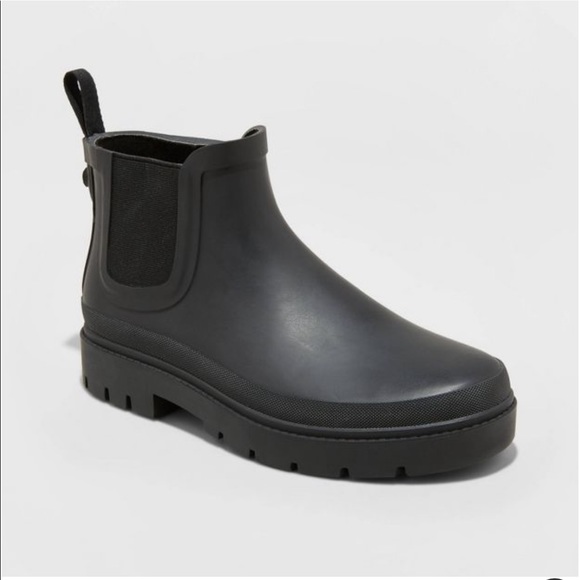 Universal Thread Shoes - Women's size 8 black Kaden Rubber Double Gore Rain Boots - Universal Thread™